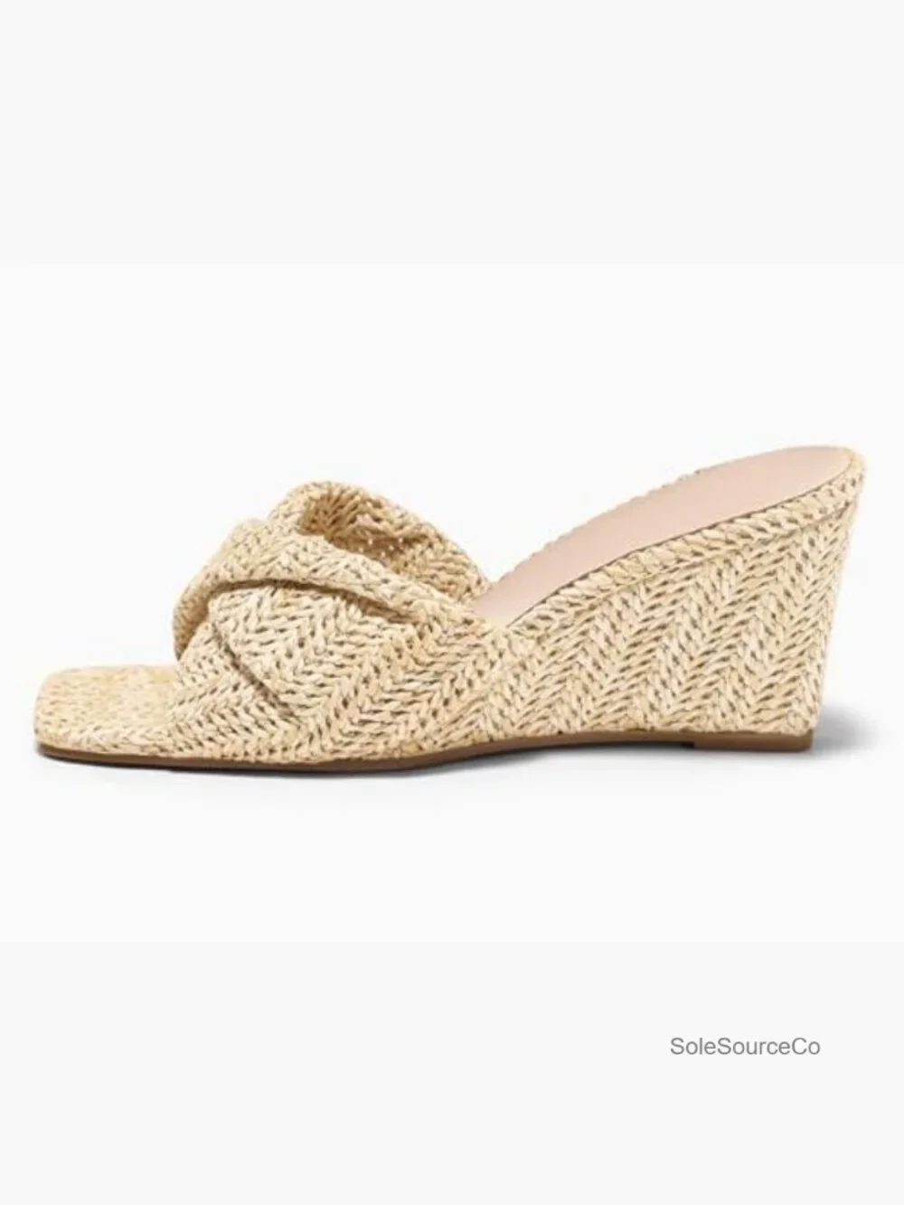 Wedge Espadrilles Square Open Toe Slip On High Heel Summer Sandals